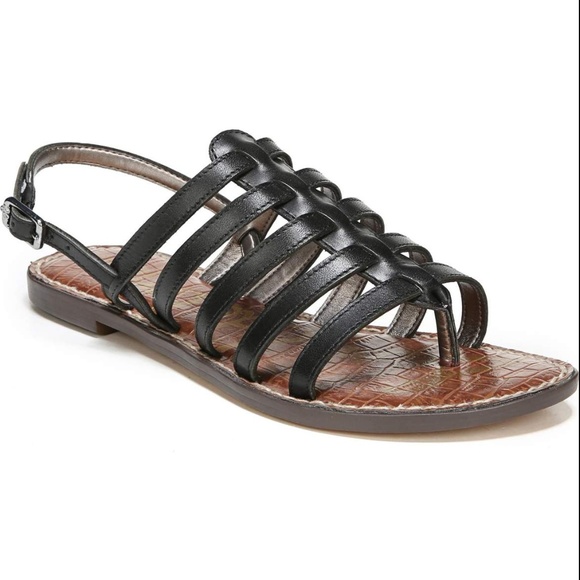 sam edelman black flat sandals